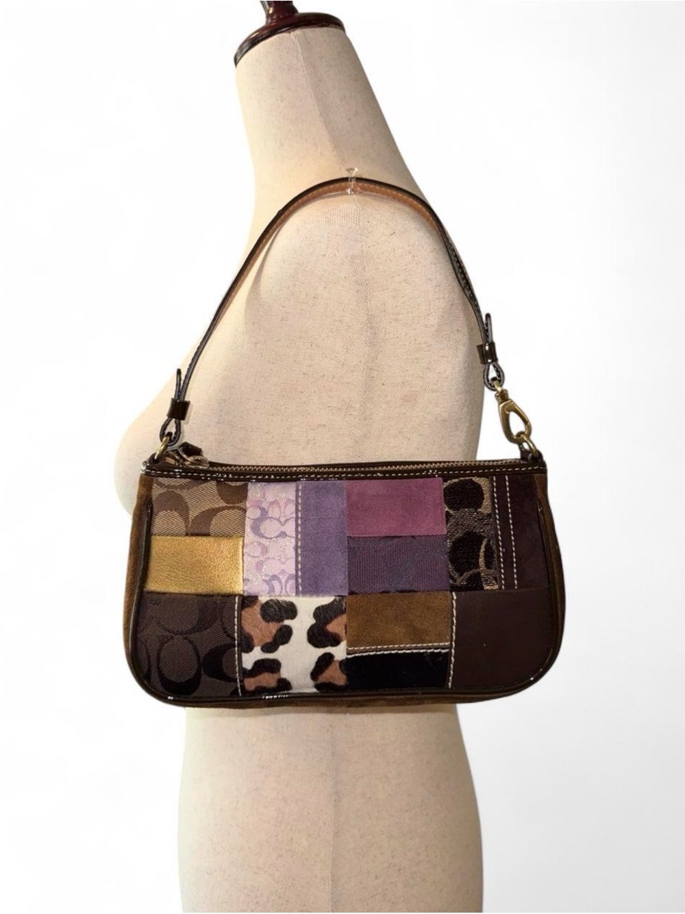 Vintage Coach Patchwork Shoulder Bag